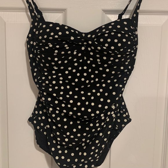 Bond Eye Australia Women's One Piece Swimsuit Size 6 D DD Black White Polka Dot - Picture 2 of 5